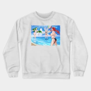 Littorio, Vittorio Veneto and Zara at the Beach Background Jagged Crewneck Sweatshirt